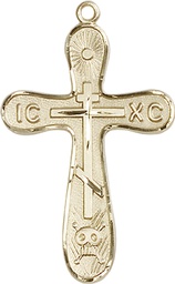 [0263GF] 14kt Gold Filled Golgotha Cross Medal