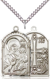 [0267SS/24SS] Sterling Silver Mother of God Pendant on a 24 inch Sterling Silver Heavy Curb chain