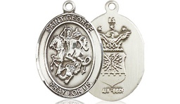 [8040SS1] Sterling Silver Saint George Air Force Medal