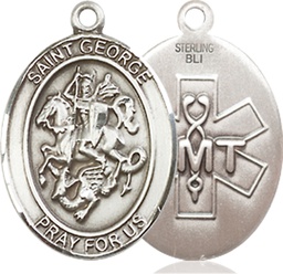 [8040SS10] Sterling Silver Saint George EMT Medal