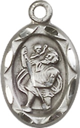 [0301CSS] Sterling Silver Saint Christopher Medal
