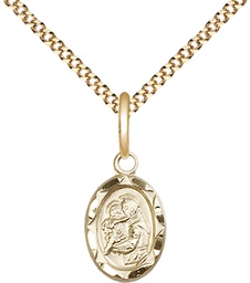 [0301DGF/18G] 14kt Gold Filled Saint Anthony Pendant on a 18 inch Gold Plate Light Curb chain