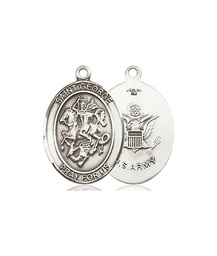 [8040SS2] Sterling Silver Saint George Army Medal