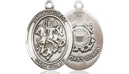 [8040SS3] Sterling Silver Saint George Coast Guard Medal