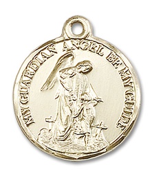 [0341GF] 14kt Gold Filled Guardian Angel Medal