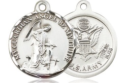 [0341SS2] Sterling Silver Guardian Angel Army Medal