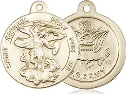 [0342GF2] 14kt Gold Filled Saint Michael Army Medal