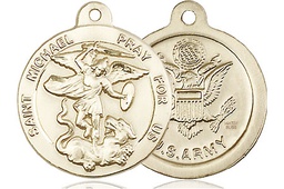 [0342GF2] 14kt Gold Filled Saint Michael Army Medal