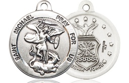 [0342SS1] Sterling Silver Saint Michael Air Force Medal
