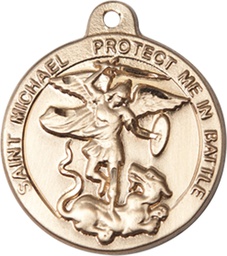 [0344GF] 14kt Gold Filled Saint Michael the Archangel Medal