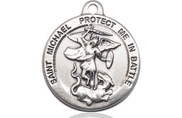 [0344SS] Sterling Silver Saint Michael the Archangel Medal