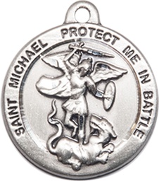 [0344SS] Sterling Silver Saint Michael the Archangel Medal