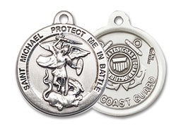 [0344SS3] Sterling Silver Saint Michael Coast Guard Medal