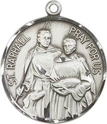 [0409SS] Sterling Silver Saint Raphael Medal
