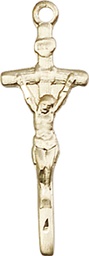 [0563GF] 14kt Gold Filled Papal Crucifix Medal