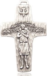 [0566SS] Sterling Silver Papal Crucifix Medal