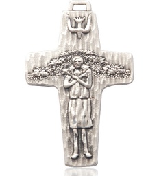 [0568SS] Sterling Silver Papal Crucifix Medal