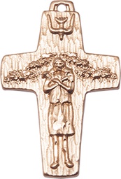 [0569GF] 14kt Gold Filled Papal Crucifix Medal