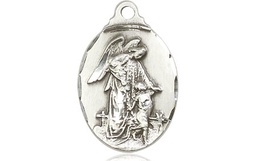 [0599ESS] Sterling Silver Guardian Angel Medal