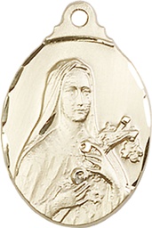 [0599TGF] 14kt Gold Filled Saint Theresa Medal