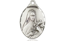 [0599TSS] Sterling Silver Saint Theresa Medal
