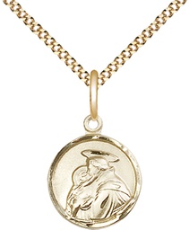 [0601DGF/18G] 14kt Gold Filled Saint Anthony Pendant on a 18 inch Gold Plate Light Curb chain