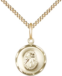 [0601YGF/18G] 14kt Gold Filled Cross Pendant on a 18 inch Gold Plate Light Curb chain