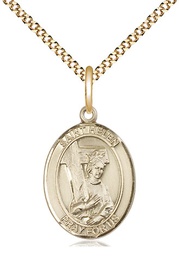 [8043GF/18G] 14kt Gold Filled Saint Helen Pendant on a 18 inch Gold Plate Light Curb chain