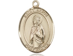 [7248KT] 14kt Gold Saint Alice Medal