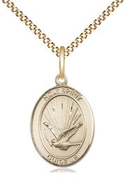 [8044GF/18G] 14kt Gold Filled Holy Spirit Pendant on a 18 inch Gold Plate Light Curb chain