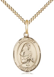 [8047GF/18G] 14kt Gold Filled Saint Emily de Vialar Pendant on a 18 inch Gold Plate Light Curb chain