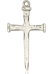 [0086SS] Sterling Silver Nail Cross Medal