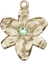 [0088GF-STN8] 14kt Gold Filled Chastity Medal with a 3mm Peridot Swarovski stone