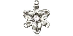 [0088SS-STN4] Sterling Silver Chastity Medal with a 3mm Crystal Swarovski stone