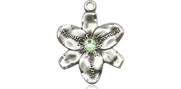 [0088SS-STN8] Sterling Silver Chastity Medal with a 3mm Peridot Swarovski stone