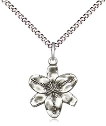[0088SS/18S] Sterling Silver Chastity Pendant on a 18 inch Light Rhodium Light Curb chain