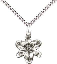 [0088SS/18S] Sterling Silver Chastity Pendant on a 18 inch Light Rhodium Light Curb chain