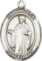 [8052SS] Sterling Silver Saint Justin Medal