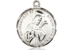 [0101SS] Sterling Silver Saint Francis of Assisi Medal