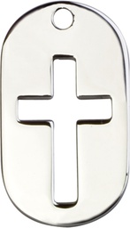 [0110DTSS] Sterling Silver Cross Dog Tag Medal