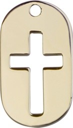 [0111DTGF] 14kt Gold Filled Cross Dog Tag Medal