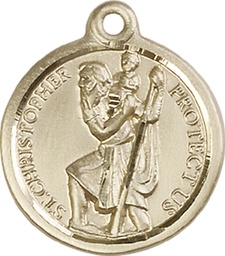 [0192CGF] 14kt Gold Filled Saint Christopher Medal