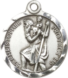 [0192CSS] Sterling Silver Saint Christopher Medal
