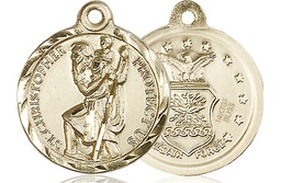 [0192GF1] 14kt Gold Filled Saint Christopher Air Force Medal