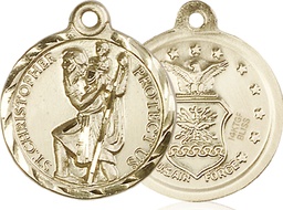 [0192GF1] 14kt Gold Filled Saint Christopher Air Force Medal