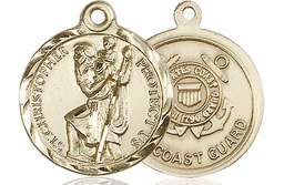 [0192GF3] 14kt Gold Filled Saint Christopher Coast Guard Medal