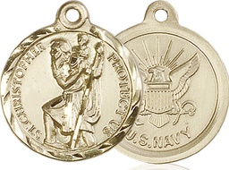 [0192GF6] 14kt Gold Filled Saint Christopher Navy Medal