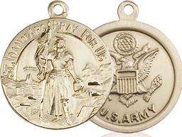 [0193GF2] 14kt Gold Filled Saint Joan of Arc Army Medal