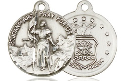 [0193SS1] Sterling Silver Saint Joan of Arc Air Force Medal