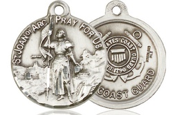 [0193SS3] Sterling Silver Saint Joan of Arc Coast Guard Medal
